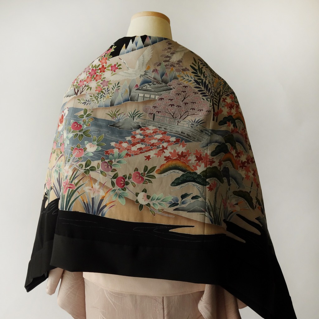 友禅花模様のモモンガKIMONO羽織