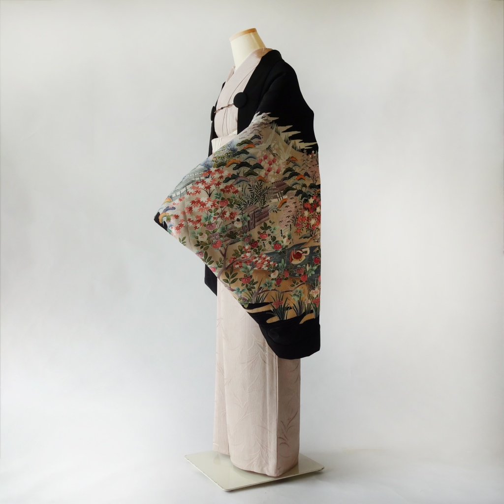 友禅花模様のモモンガKIMONO羽織