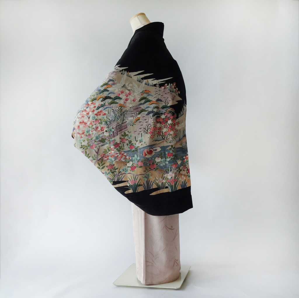 友禅花模様のモモンガKIMONO羽織