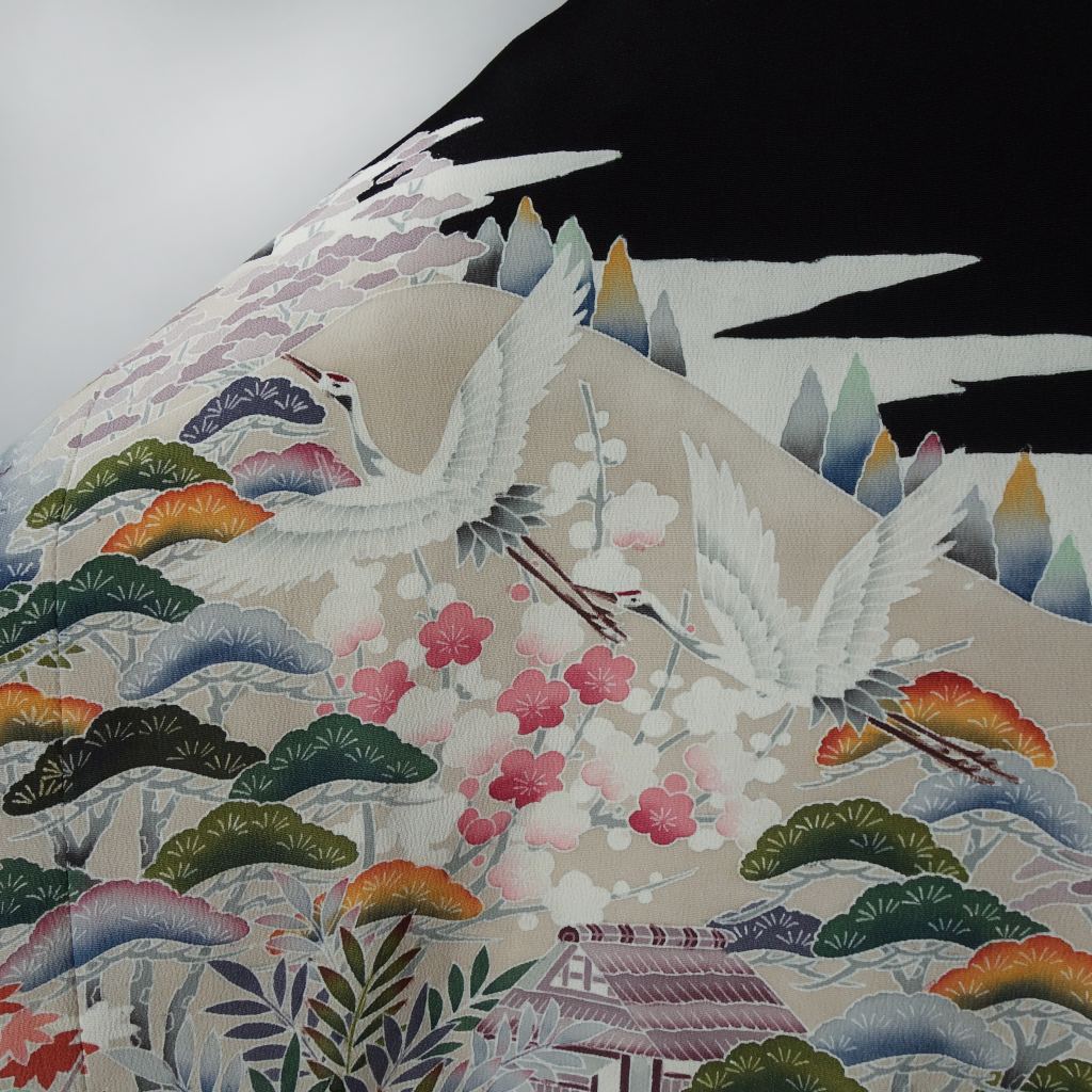 友禅花模様のモモンガKIMONO羽織