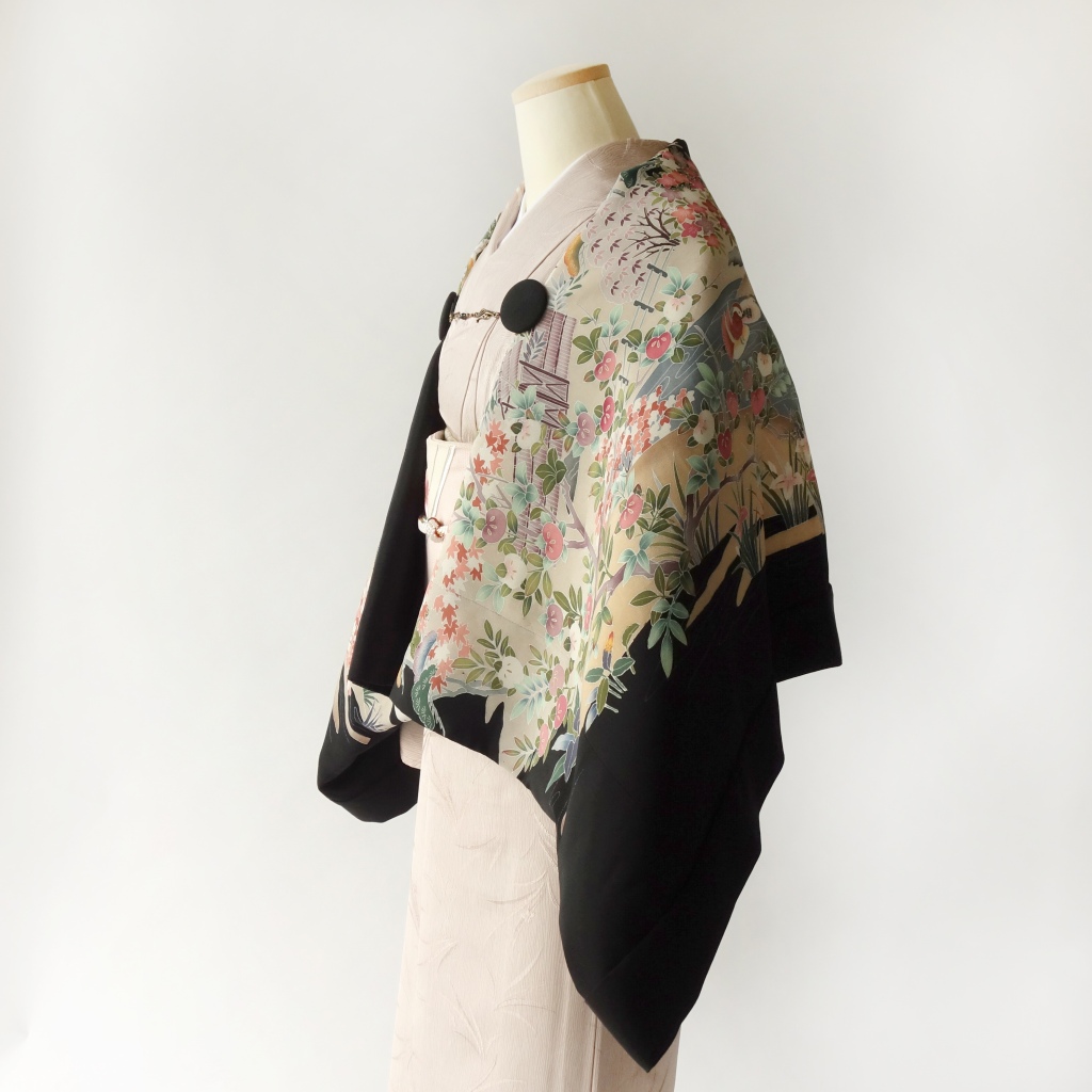 友禅花模様のモモンガKIMONO羽織