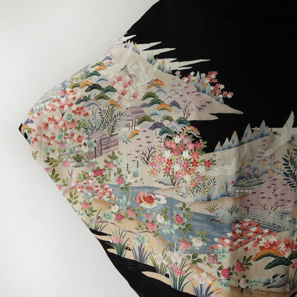 友禅花模様のモモンガKIMONO羽織