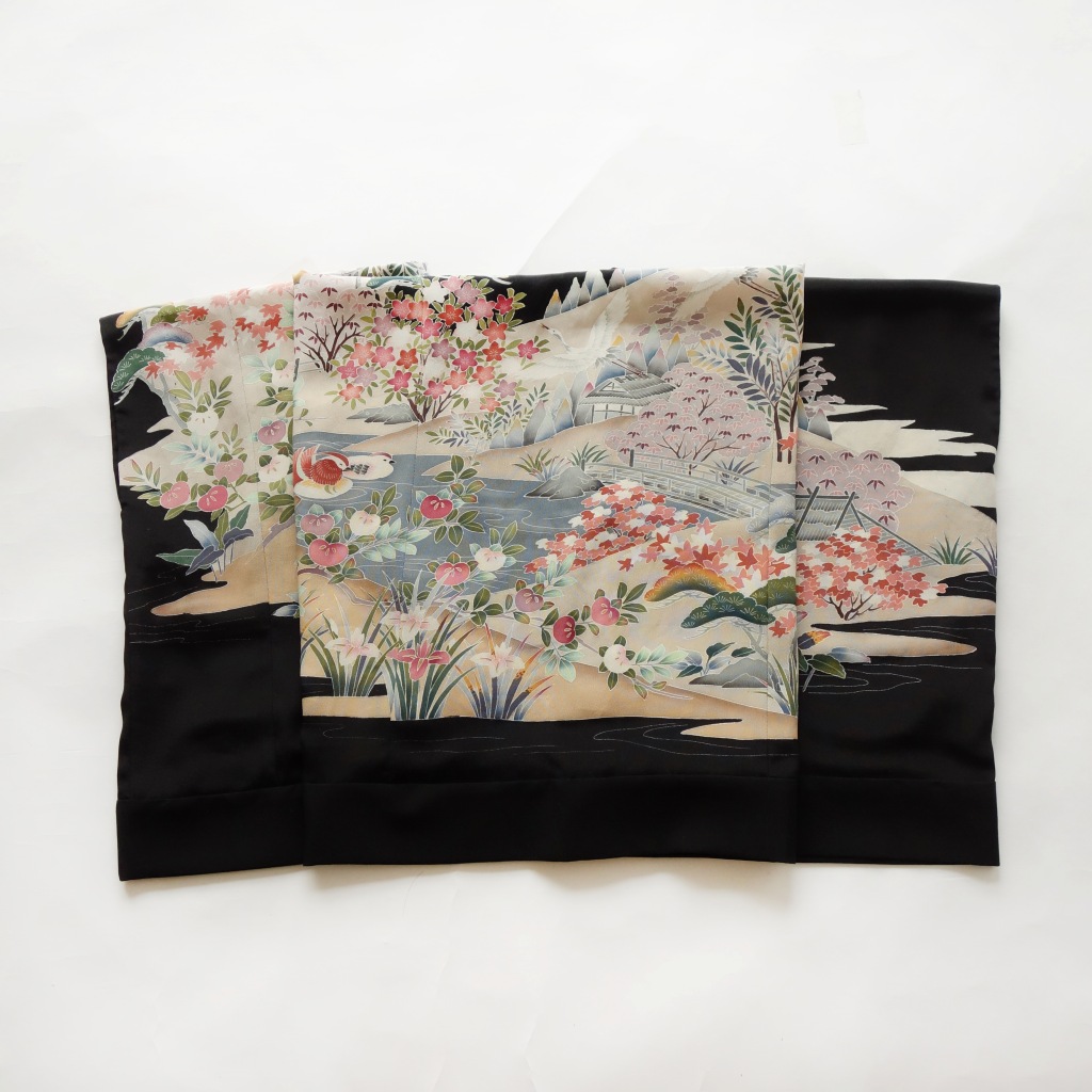 友禅花模様のモモンガKIMONO羽織