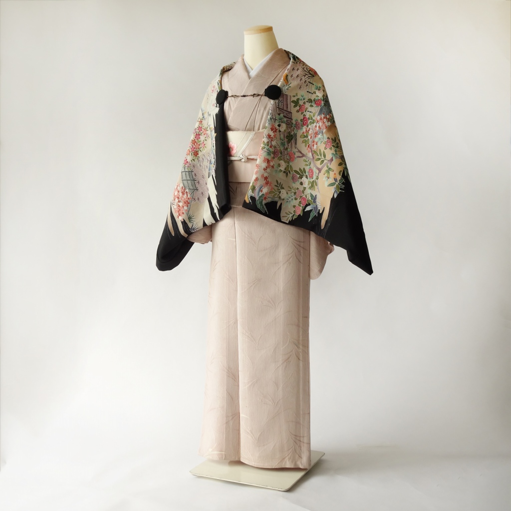 友禅花模様のモモンガKIMONO羽織