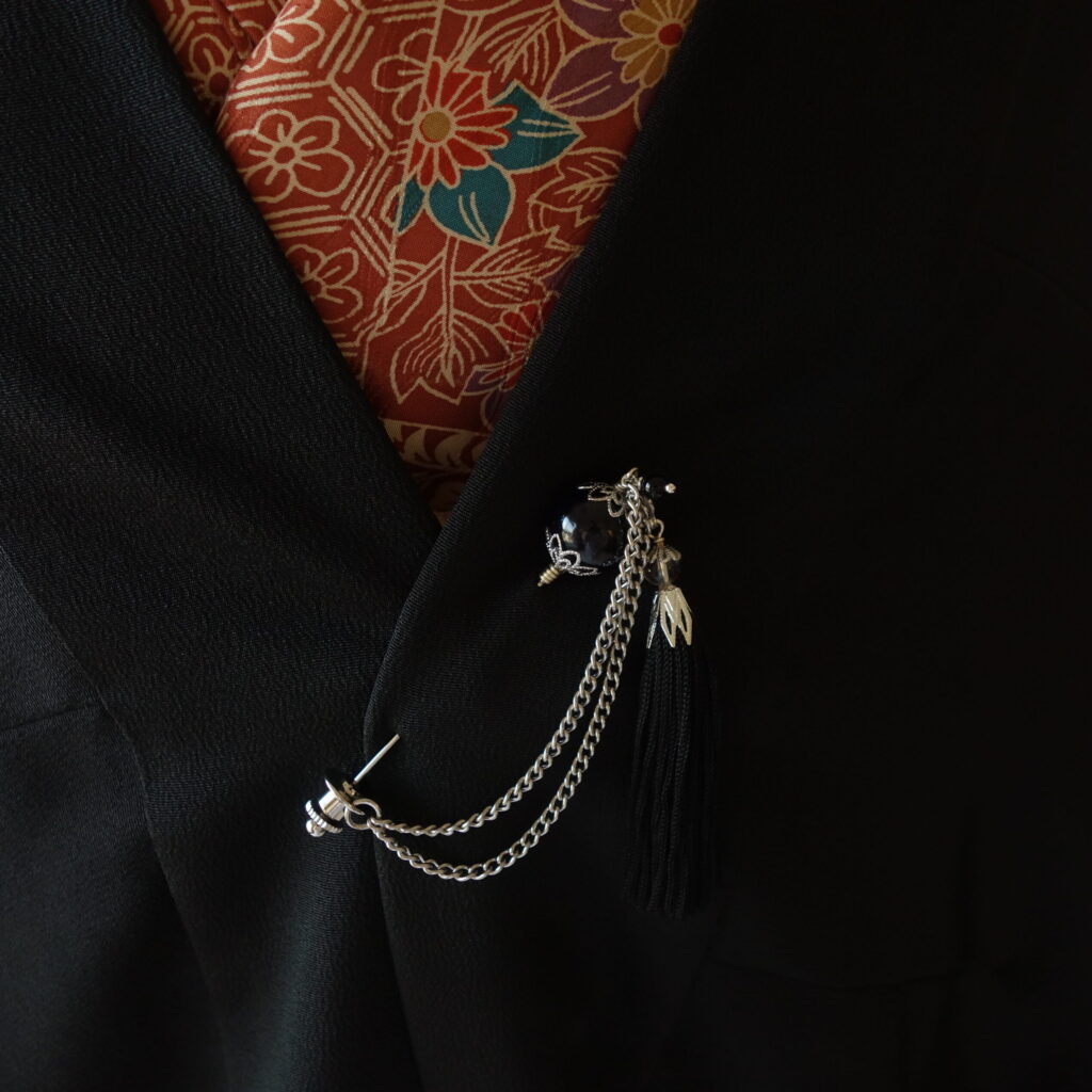 かんざし風ピン キャッチつけたところ